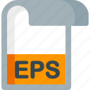 eps, document, extension, file, folder, paper
