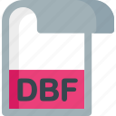 dbf, document, extension, file, folder, paper