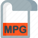 mpg, document, extension, file, folder, paper