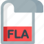 fla, document, extension, file, folder, paper 