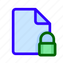 document, file, locked, padlock