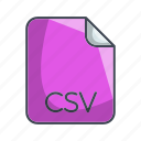 csv, document file format, extension, file