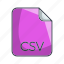 csv, document file format, extension, file 