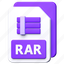 rar, file, type, document, extension, format, archive 