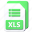 xls, excel, file, format, document, extension, type, data 