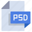 document, extension, file, file format, format, psd 