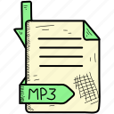 document, file, format, mp3