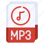 mp3, file, audio, music, note, extension, format 