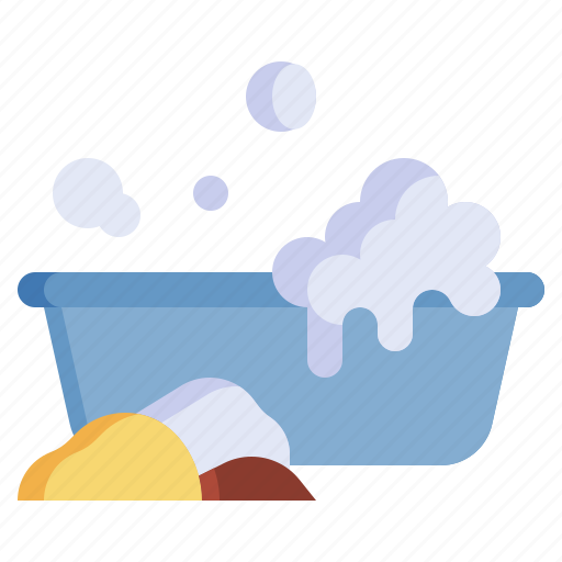 Washing, clothes, bucket, water, household icon - Download on Iconfinder