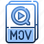 mov, archive, document, file, video 