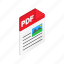 document, download, file, isometric, pdf, sign, web 