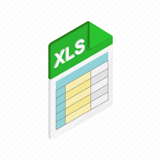 Doc, document, file, isometric, page, web, xls icon - Download on Iconfinder