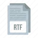document, extensiom, file, format, rtf, rtf icon