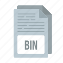 bin, bin icon, document, extensiom, file, format