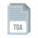 document, extensiom, file, format, tga, tga icon