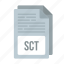 document, extensiom, file, format, sct, sct icon 