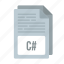 c#, c# icon, document, extensiom, file, format 