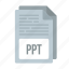 document, extensiom, file, format, ppt, ppt icon 