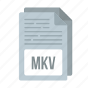 document, extensiom, file, format, mkv, mkv icon