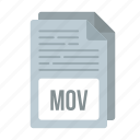 document, extensiom, file, format, mov, mov icon