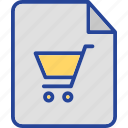 cart, document, sales, shopping list, document cart