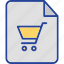 cart, document, sales, shopping list, document cart 