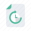 arrow, clock, document, file, files, format, time