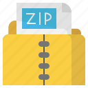 zip, files, and, folders, format, archive, document, file