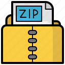 zip, files, and, folders, format, archive, document, file