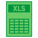 document, excel, extension, file, filetype, format, xls