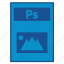 adobe, document, extension, file, format, photoshop, ps 
