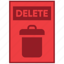 bin, delete, document, file, paper, paper bin