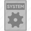 cog, cogwheel, document, file, paper, system 