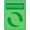 arrow, document, file, paper, refresh