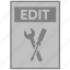 document, edit, file, paper, settings, tools 