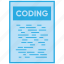 code, coding, document, file, paper 