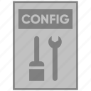 config, configuration, document, file, paper, tools