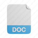 doc, document, file, front, extension 