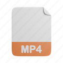 mp4, document, file, front, extension 