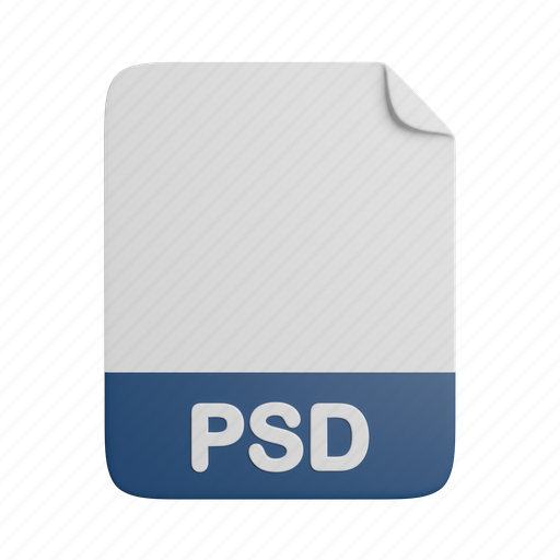 Psd, document, file, front, extension 3D illustration - Download on Iconfinder