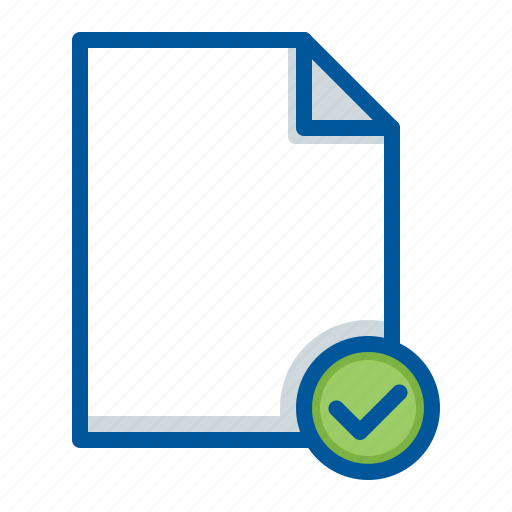 Approved, checkmark, complete, document, file icon - Download on Iconfinder