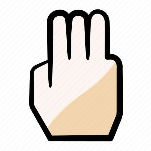 Hand, touchpad, touchscreen, three, fingers, third icon - Download on Iconfinder