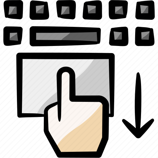 Touchpad, trackpad, down, hand, drag, interactive icon - Download on Iconfinder