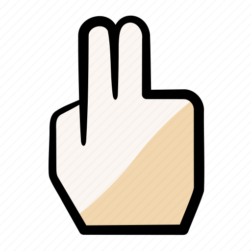Hand, touchpad, two, fingers, tap, second icon - Download on Iconfinder