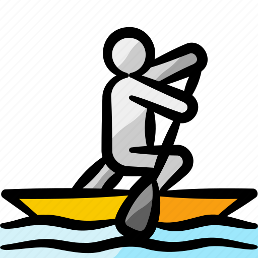 Paddler, canoeist, canoe sprint, canoe, canoeing, olympics icon - Download on Iconfinder