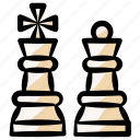 chess pieces, chess, pieces, king, queen, board game