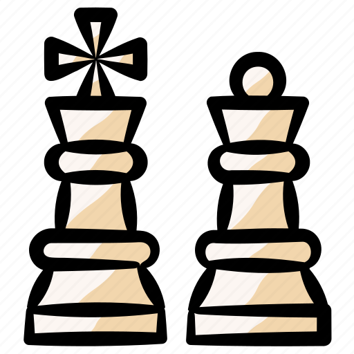 Chess pieces, chess, pieces, king, queen, board game icon - Download on Iconfinder