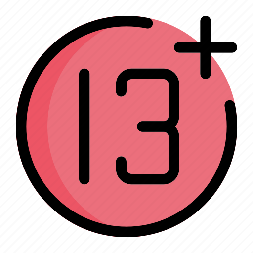 Plus, age limit, 13plus icon - Download on Iconfinder