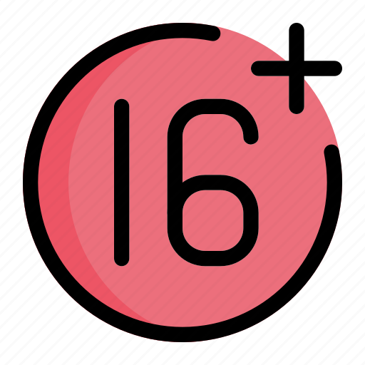 16plus, plus, age limit icon - Download on Iconfinder