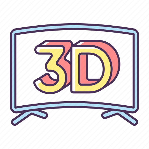 3d television, multimedia, hd, screen icon - Download on Iconfinder
